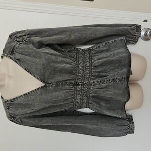 NWT Gap Denim Peplum Smock Top Size M